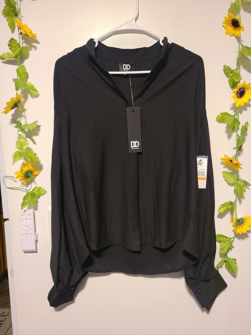 Dee Ocleppo Jane Button Front Blouse in Black Size Small